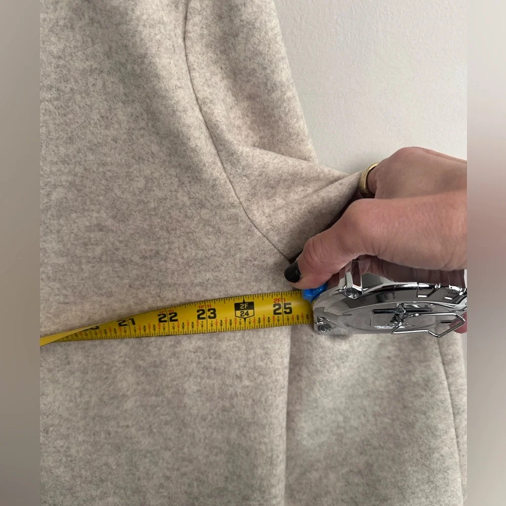 ASOS DESIGN wool look overcoat in tan with grey jersey hood - Picture 4 of 5